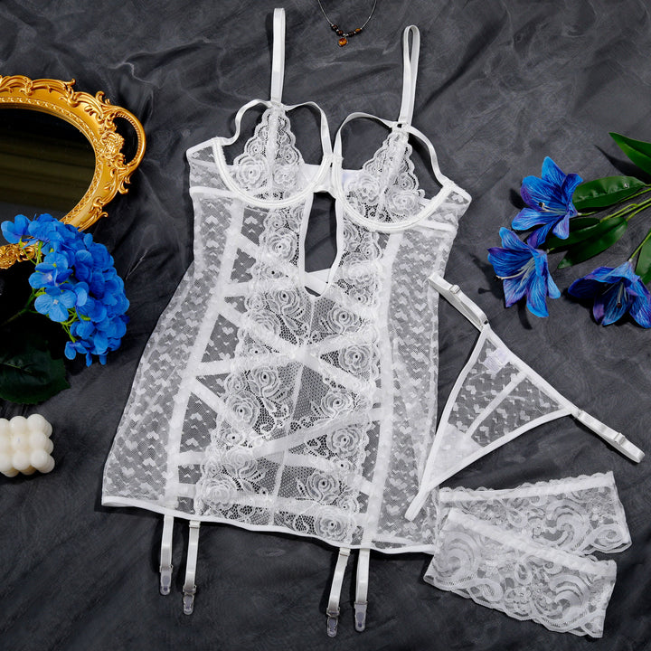 Lace Strappy Bustier Bodysuit