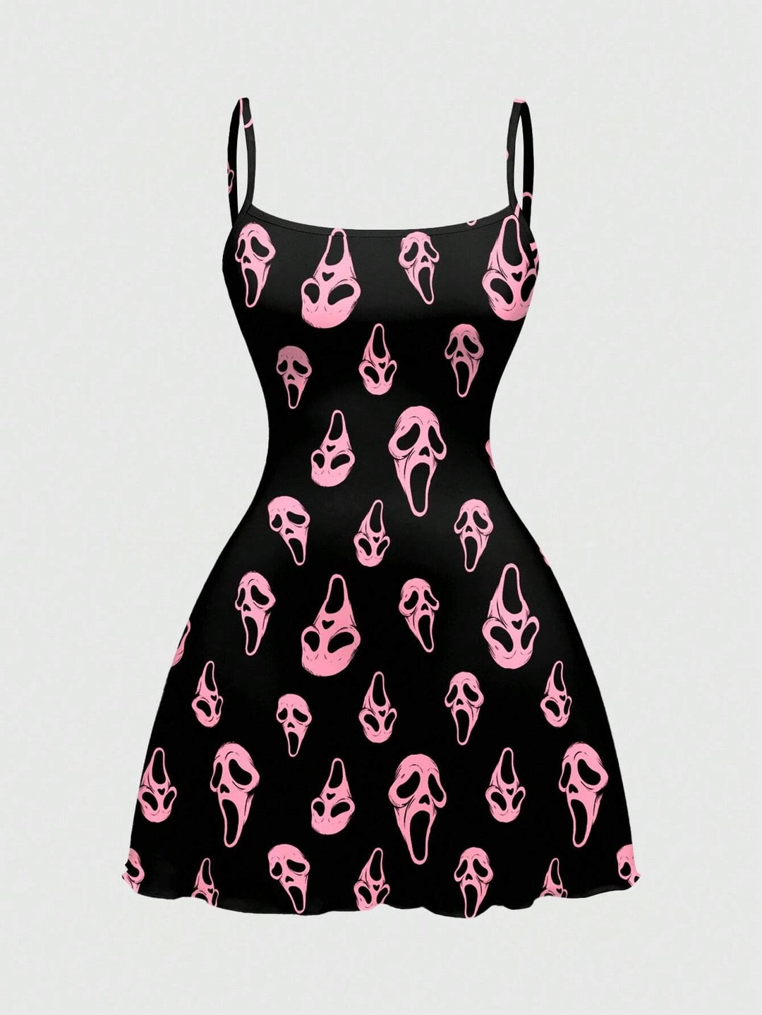 Gothic Halloween Graphic Print Cami Mini Dress