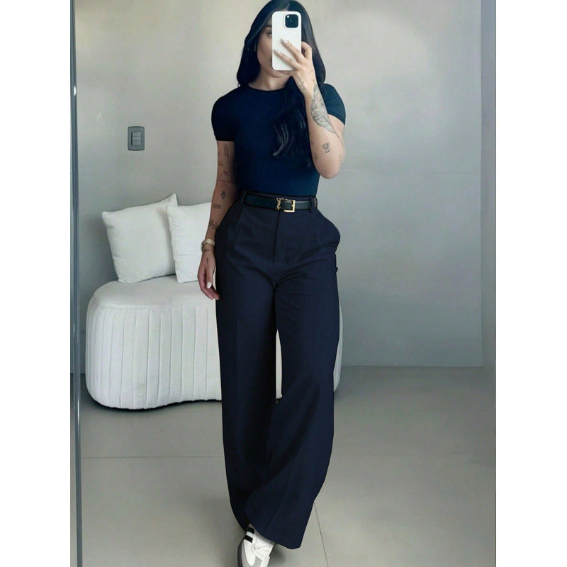 Women’s High-Waisted Straight-Leg Tailored Trousers