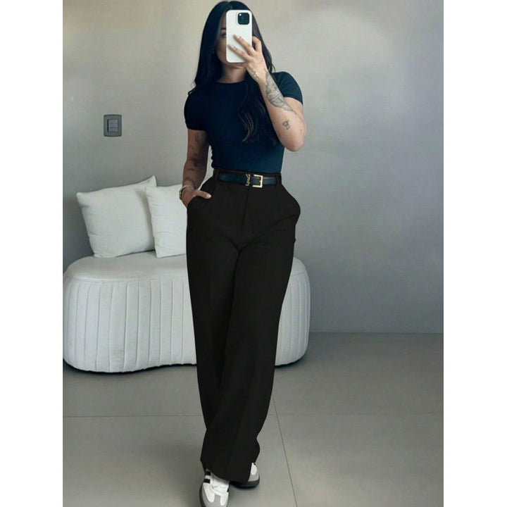 Women’s High-Waisted Straight-Leg Tailored Trousers