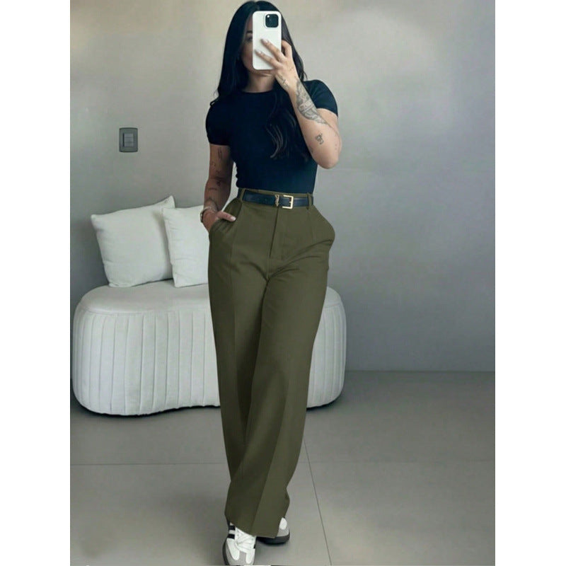 Women’s High-Waisted Straight-Leg Tailored Trousers