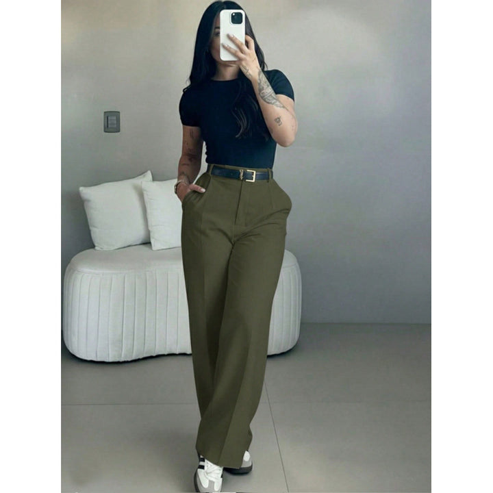 Women’s High-Waisted Straight-Leg Tailored Trousers