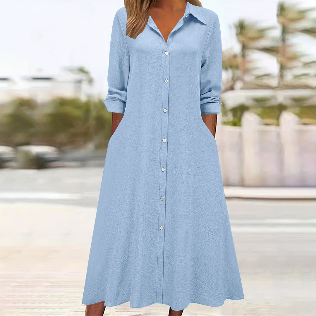 Women’s Cotton-Linen Relaxed Shirt Dress