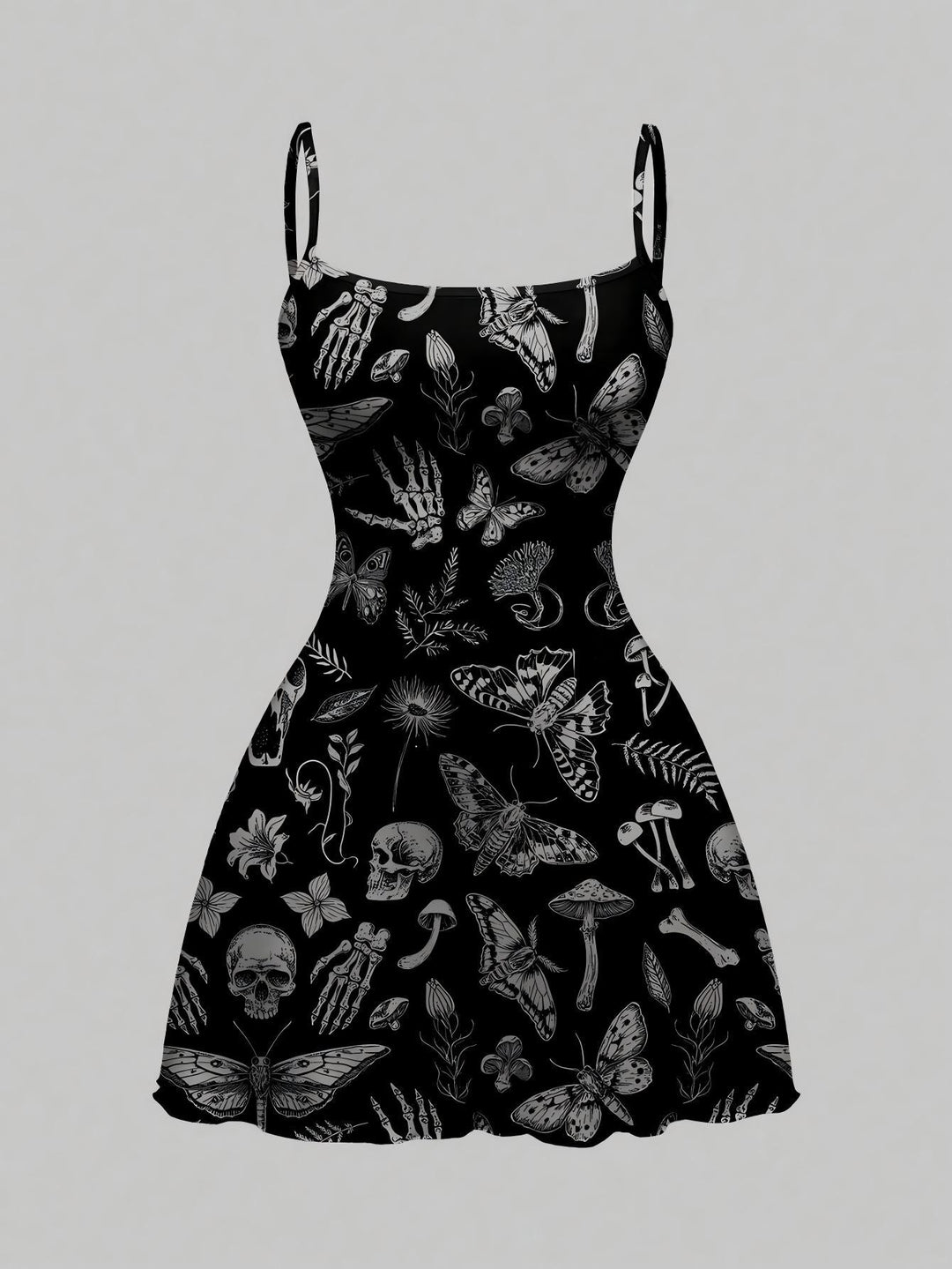 Gothic Halloween Graphic Print Cami Mini Dress