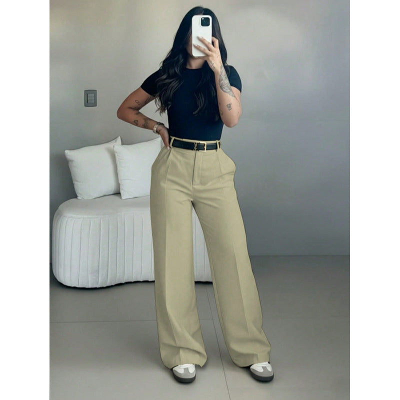 Women’s High-Waisted Straight-Leg Tailored Trousers