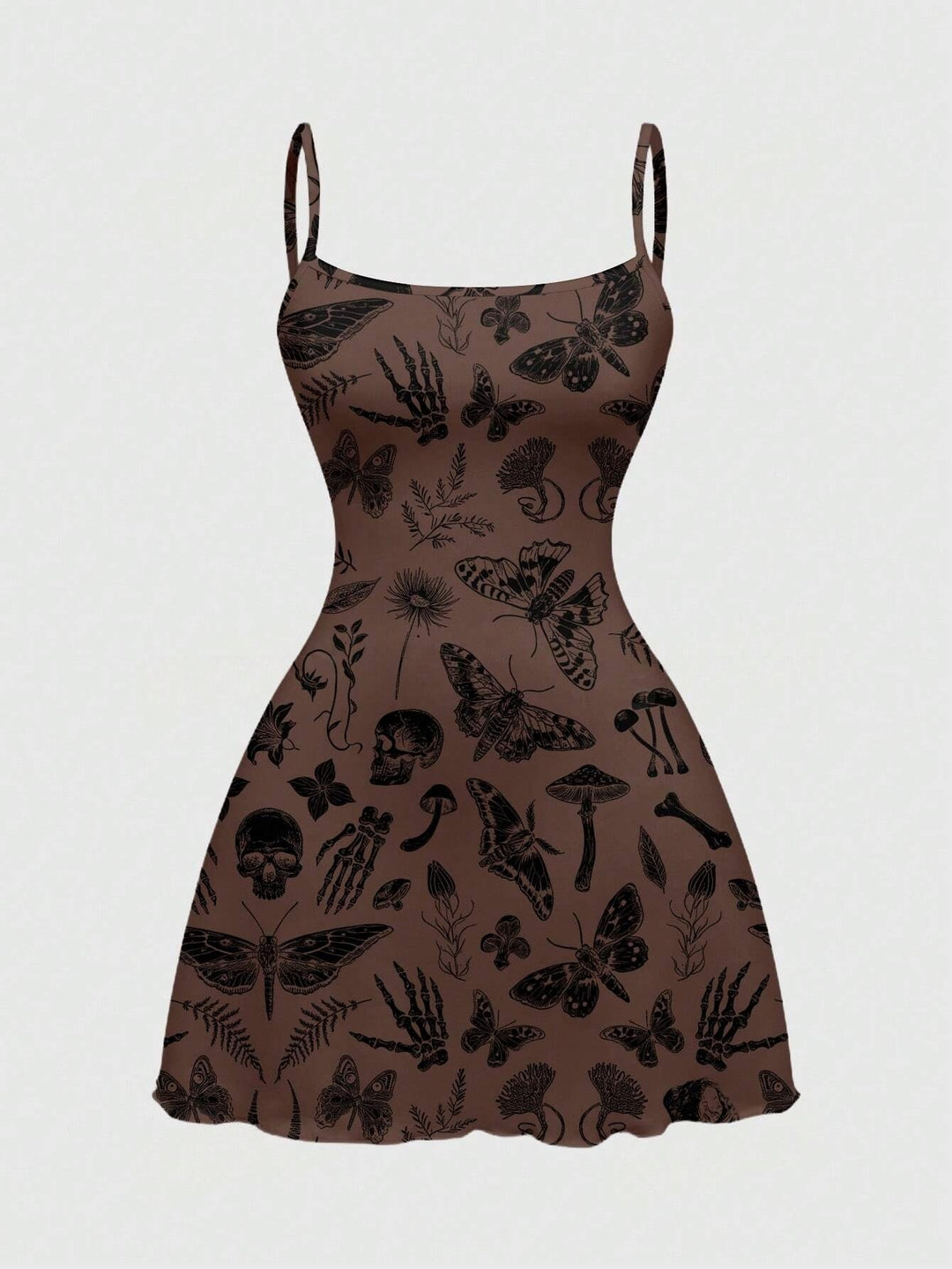 Gothic Halloween Graphic Print Cami Mini Dress