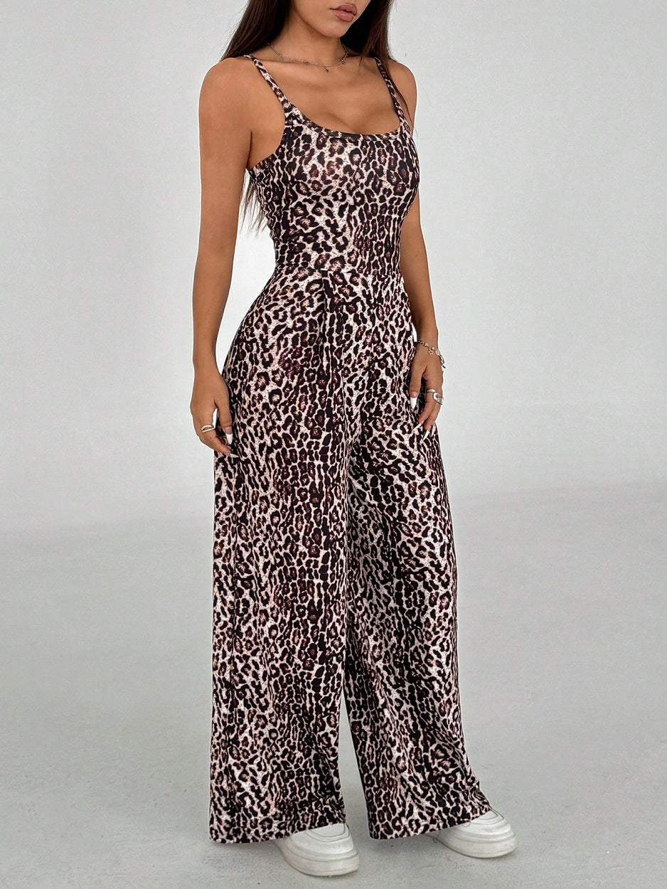 Backless Strappy Wide-Leg Casual Jumpsuit