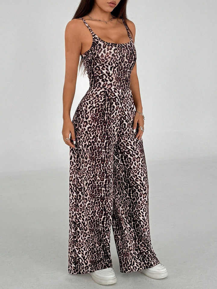 Backless Strappy Wide-Leg Casual Jumpsuit