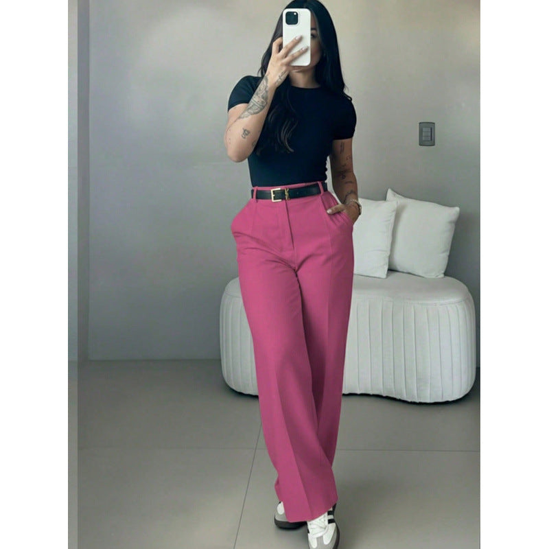 Women’s High-Waisted Straight-Leg Tailored Trousers