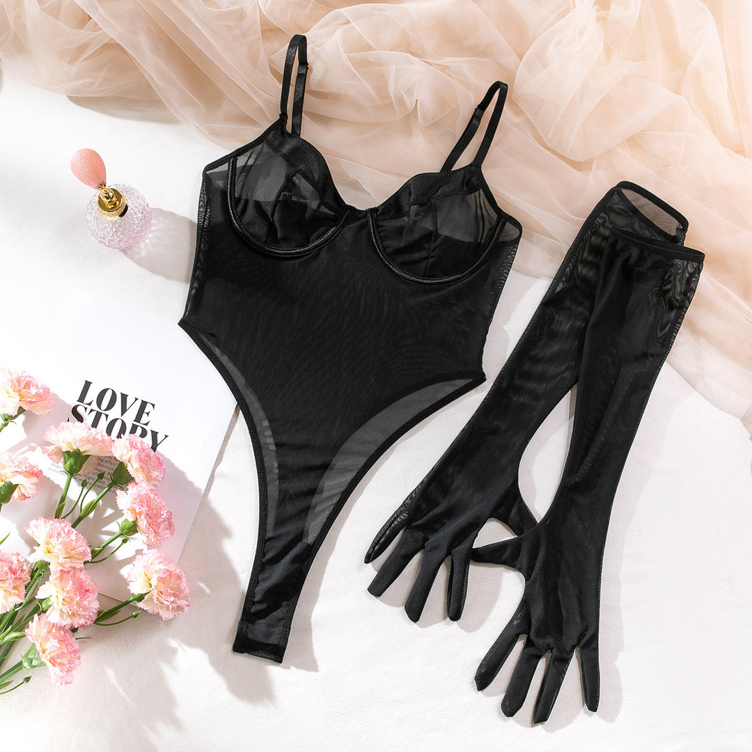 Sheer Mesh Cami Bodysuit