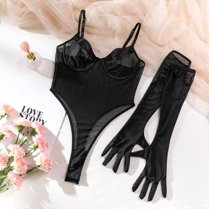 Sheer Mesh Cami Bodysuit