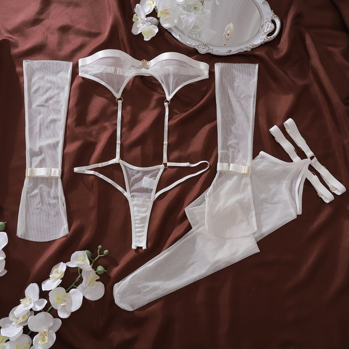 Sheer Mesh Garter Lingerie