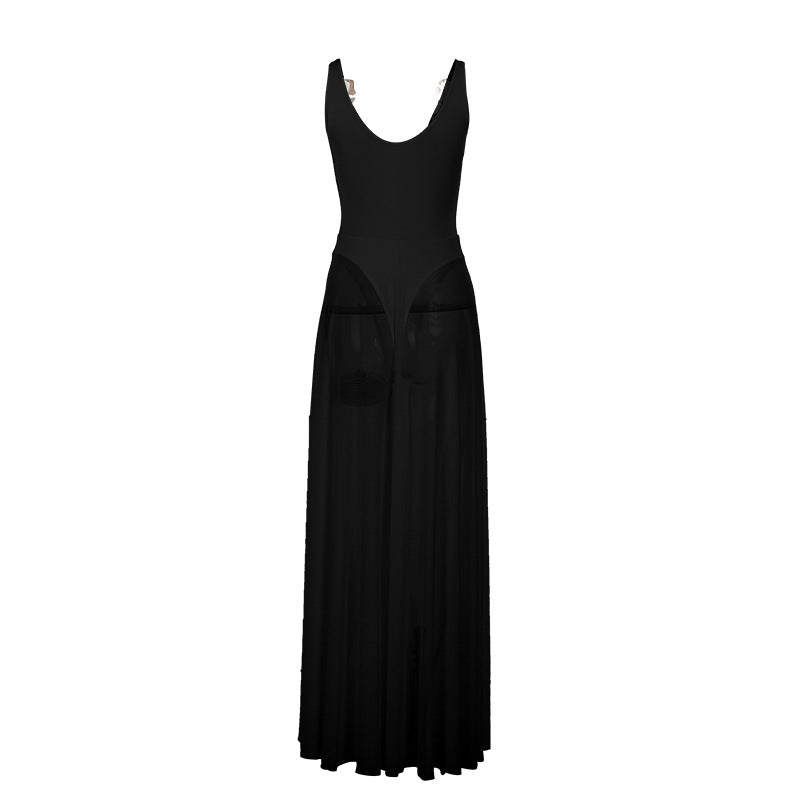 Spaghetti Strap Sheer Tulle  Dress