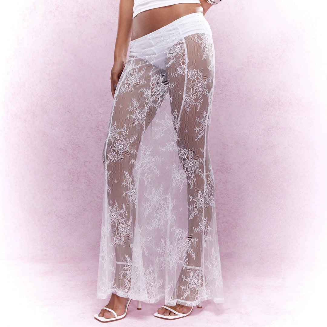 Allover Floral Sheer Lace Dress