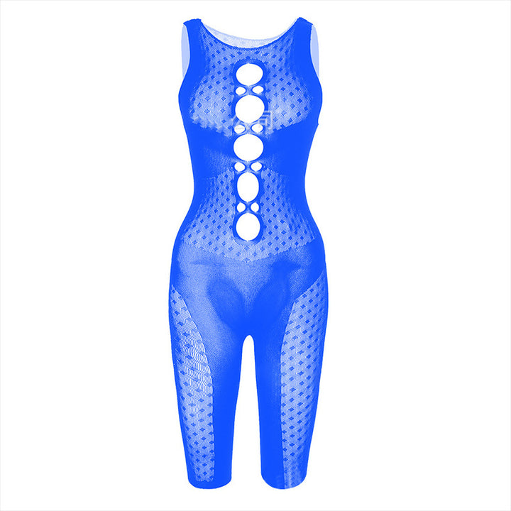 Sleeveless Hollow Out Mesh  Bodysuit