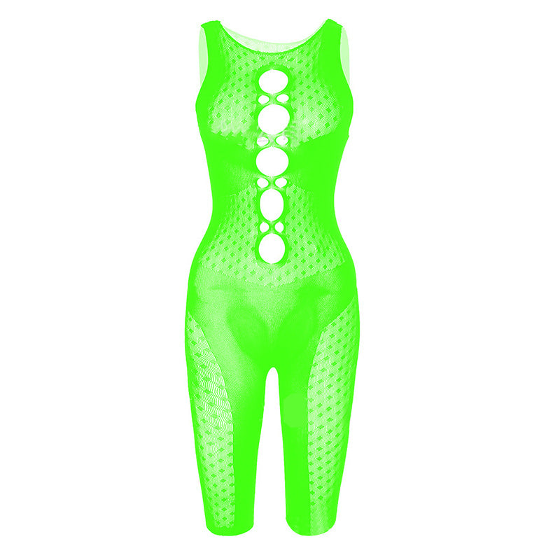 Sleeveless Hollow Out Mesh  Bodysuit