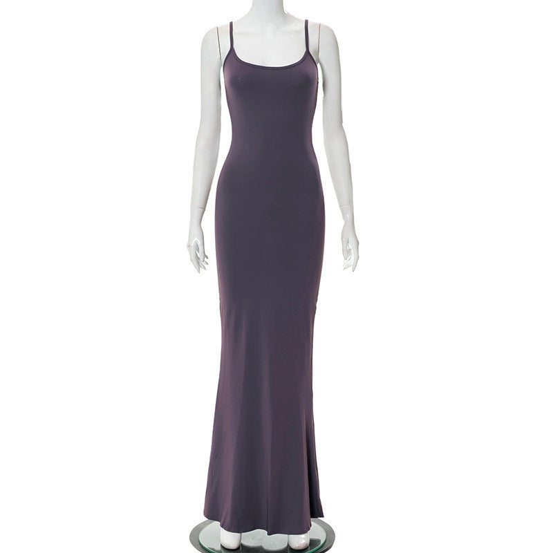 Square Neck Backless Bodycon Dress