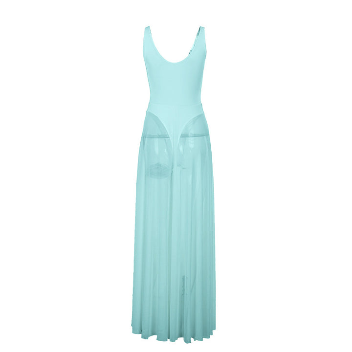 Spaghetti Strap Sheer Tulle  Dress