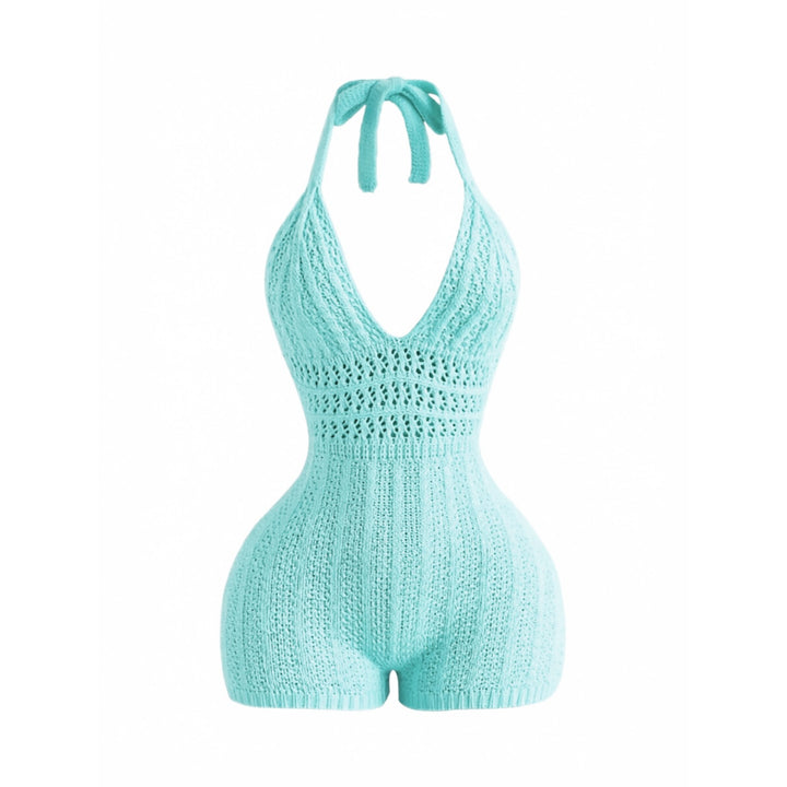 Halter Deep‑V Hollow‑Out Romper