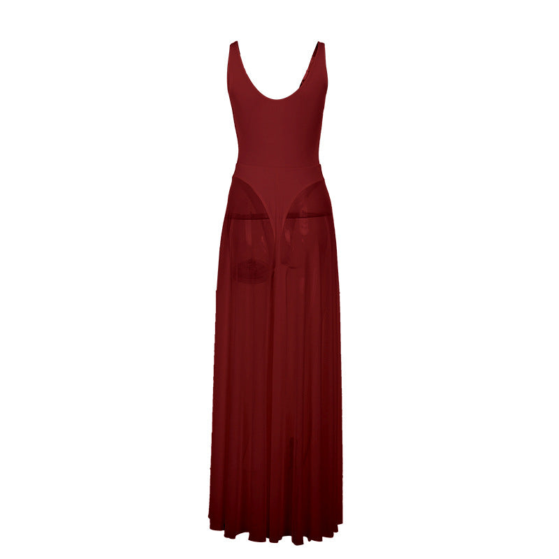 Spaghetti Strap Sheer Tulle  Dress