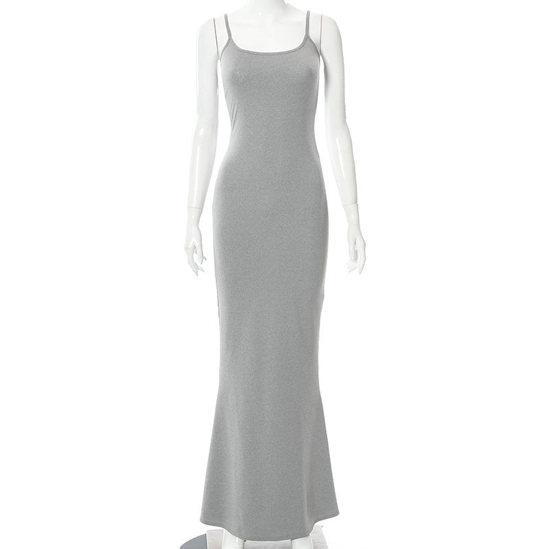 Square Neck Backless Bodycon Dress