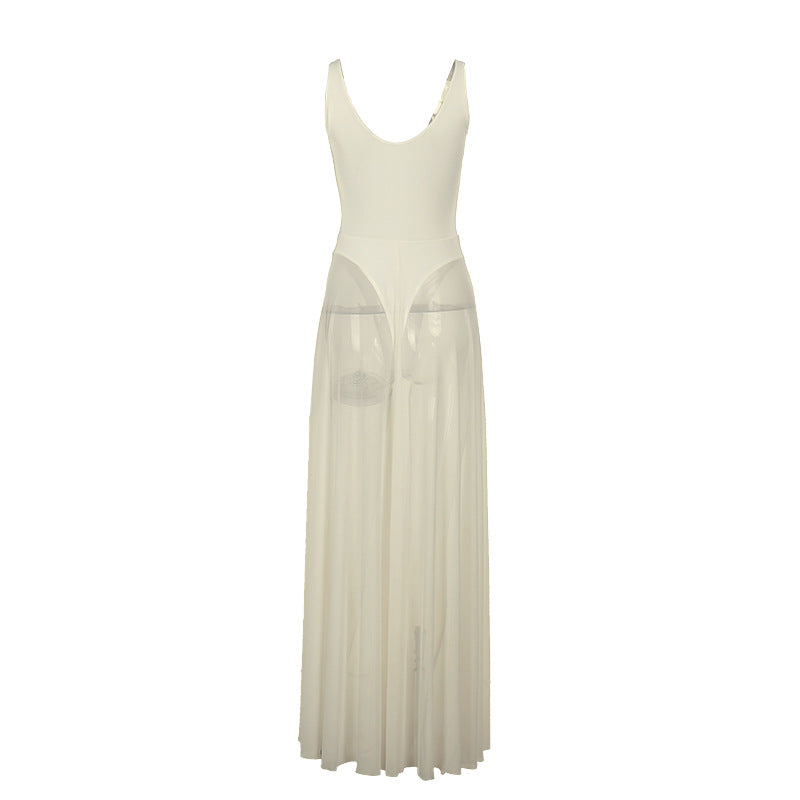 Spaghetti Strap Sheer Tulle  Dress