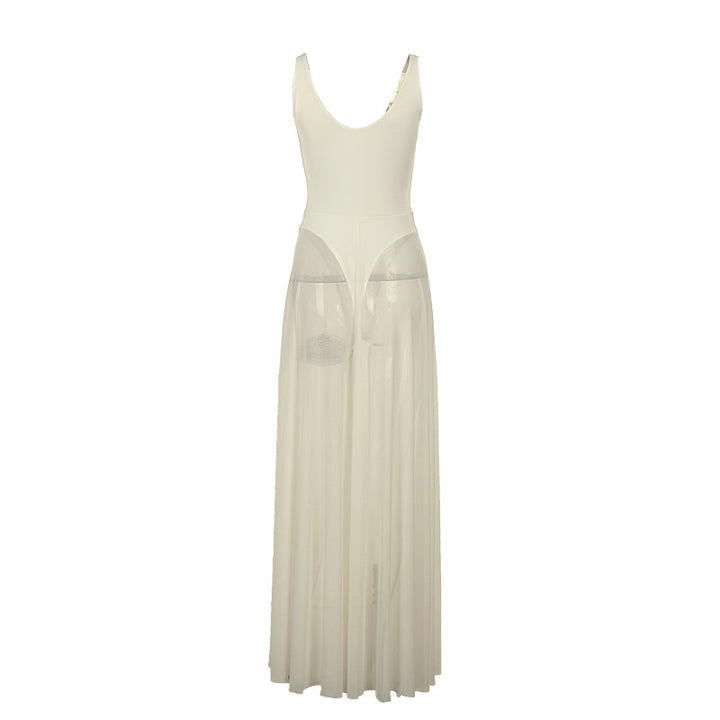 Spaghetti Strap Sheer Tulle  Dress