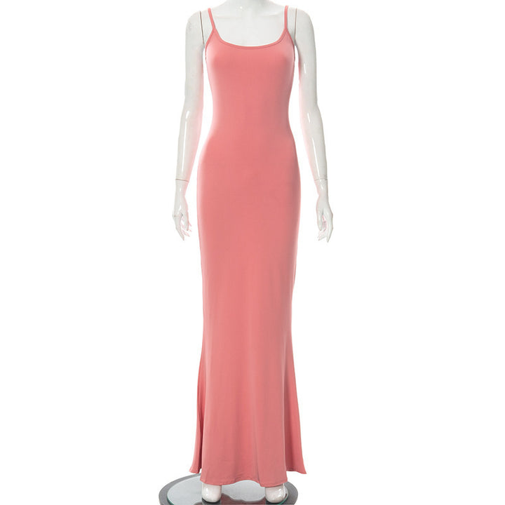 Square Neck Backless Bodycon Dress
